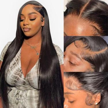 Imagem de Peruca frontal de renda Flady Bone Straight 30 polegadas com 180% de d