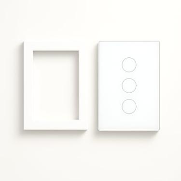 Imagem de Moldura acabamento para interruptores iteligentes NovaDigital 4x2 (Branco, Somente Botão)