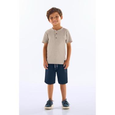 Imagem de Conjunto Camiseta e Bermuda Infantil Up Baby, Bege, 10