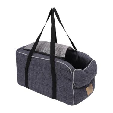Imagem de Diydeg Cadeirinha de carro para cachorro, 49,9 x 21,7 x 24,7 cm, confortável, portátil, com tapete, assento elevatório para carro, design com alça, para viagem e acampamento