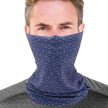 Imagem de Máscara de rosto de tubo de sol de pesca com proteção UV para homens e mulheres – Polaina de resfriamento de água para caça de motocicleta no verão – Proteção contra o vento de poeira e secagem rápida, sensação extremamente macia, tecido de dufont, Blue-Pattern, One Size