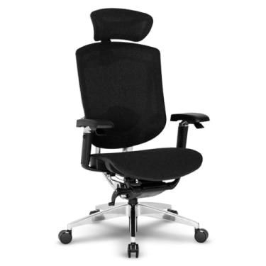 Imagem de Cadeira Escritório Ergonomica DT3 Iryna DF, em Tecido DT3 CashmereGA™,apoio de cabeça 3D,braços 5D(com alavancas para controle de altura e reclino),NR-17 (Black)