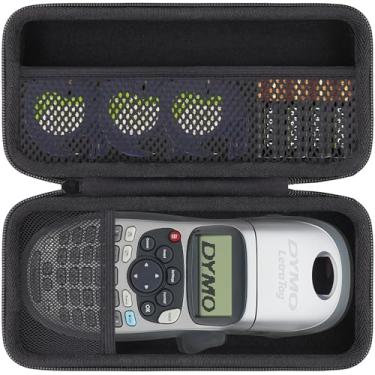 Imagem de khanka Capa rígida para máquina de etiquetas portátil DYMO LetraTag LT-100H / LT-100H Plus – Bolsa de armazenamento de viagem compacta compatível com DYMO LT100H, 100H, fita e refis (apenas capa)