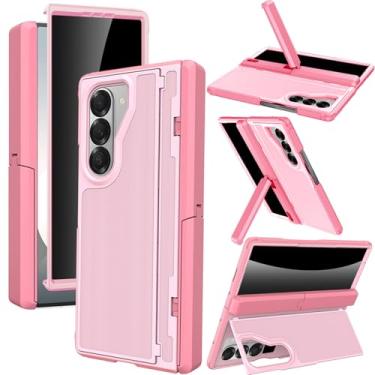 Imagem de YQODSZ Capa para Samsung Galaxy Z Fold 6 com protetor de tela de privacidade, capa anti-espião Fold6 com suporte invisível, proteção de dobradiça, carregamento sem fio, à prova de choque, capa