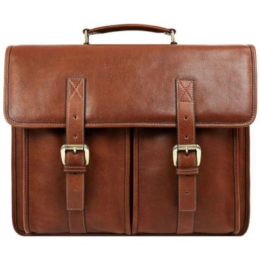 Imagem de Bolsa Maleta de Couro Masculina para Laptop, TIME RESISTANCE, Marrom