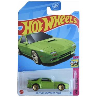 Imagem de Carrinho Hot Wheels 89 Mazda Savanna RX 7 FC3S Verde 1:64, Coleção HW The 80s 410,Mattel