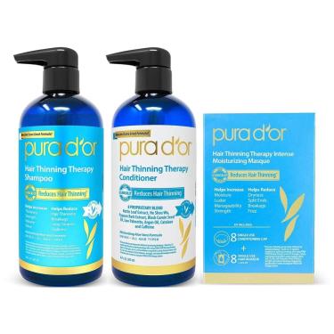Imagem de DOR Kit Shampoo Condicionador e Máscara de Tratamento Vegano Alecrim, PURA DOR 661799746915, Azul