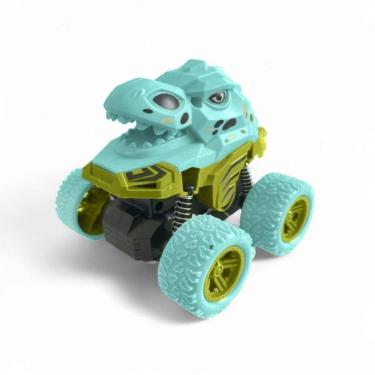 Imagem de Carrinho Fricção Monster Truck 1:64 Escala Angry Cars Jurassic T-rex Azul