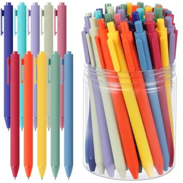 Imagem de Crtiin 100 canetas de tinta gel a granel, tinta preta de 0,5 mm, caneta retrátil de ponta fina, material escolar de escritório de escrita suave para professores, servidores, operação de doação de