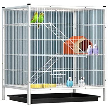 Imagem de Gaiola de pássaro, porta-pássaros, para tentilhões, gaiola de voo grande com bandeja removível, gaiola de pássaro de arame de ferro para ambientes internos e externos, para calopsitas pequenas