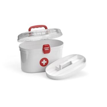 Imagem de FRASQUEIRA MEDICAMENTOS OVAL COM BANDEJA - BRANCA 4,4L