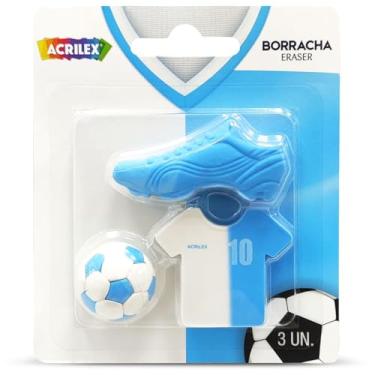 Imagem de Borracha, Acrilex, Futebol, Azul e Branco, Unidade