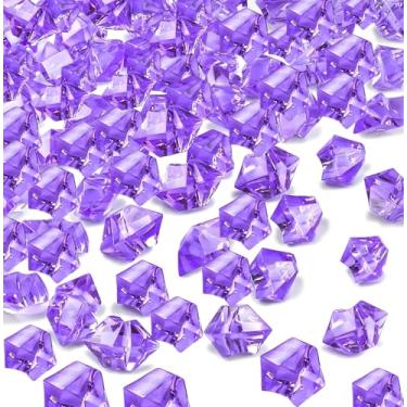 Imagem de Cubos de gelo de acrílico falsos cubos de gelo de acrílico preenchedores de vaso de plástico triturado cubo de gelo para mesa de centro de mesa dispersão diamantes de plástico pedras preciosas para