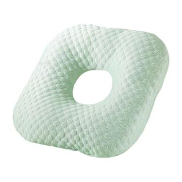 Imagem de DimyFew Travesseiro para piercing de orelha para quem dorme de lado, protetor auricular, suporte de pescoço com zíper invisível respirável para dormir de, Verde