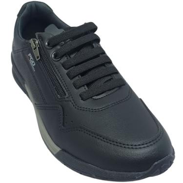 Imagem de Tênis Pegada Masculino Zíper Lateral Confortável, Preto, 39