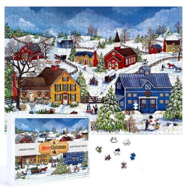 Imagem de Quebra-cabeça de Natal de madeira de 1000 peças Countryside - Marca Pr