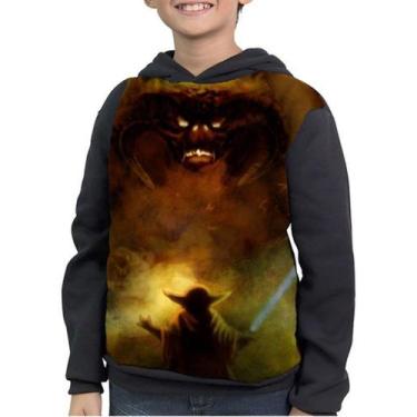 Imagem de Moletom Infantil  Senhor Dos Aneis Vs Star Wars - smoke, Preto, 12