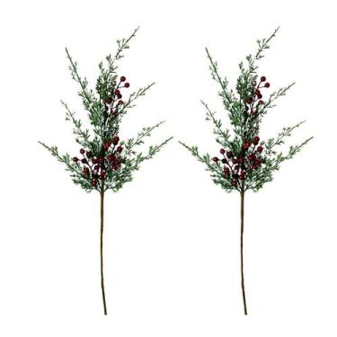 Imagem de Galho Nevado Com Berry Ramo Natalino 70cm 2UN - Magizi