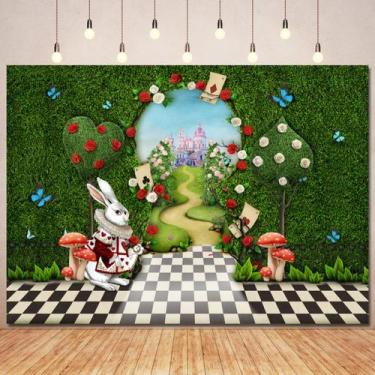 Imagem de Pano de fundo fotográfico Ayayiya Wonderland Tea Party 3x2m para anive