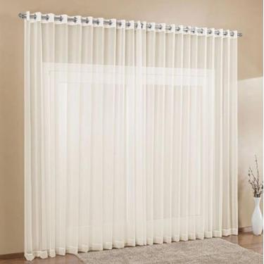 Imagem de Cortina Voil Para Quarto ou Sala 4,00x2,80 Palha - Doce Lar