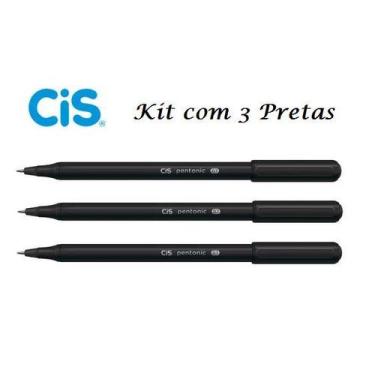 Imagem de Caneta Esferográfica Pentonic 0,7 Cis - Kit Com 3 Pretas
