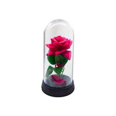 Imagem de Linda Redoma com Rosa Vermelha, inspirada na A Rosa Encantada do filme