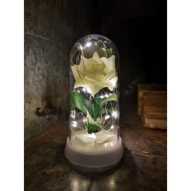 Imagem de Luminária A Rosa Encantada A Bela E A Fera Perola Frio - Amor Lindo Bo