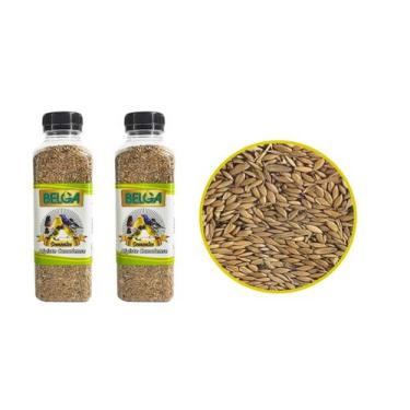 Imagem de 2 Pote de Semente Alpiste Canadense para passaros passarinhos limpa e 