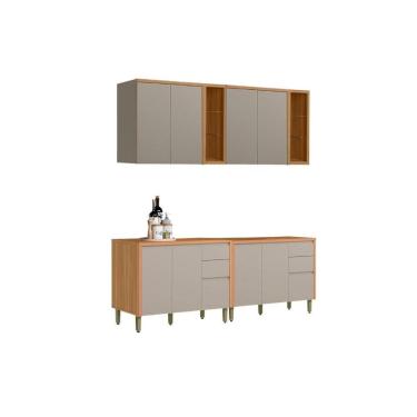 Imagem de Cozinha Completa Allure 4 Peças (2aéreos+2balcões) Cp25 Jequitiba-gris Fosco - Linea Brasil