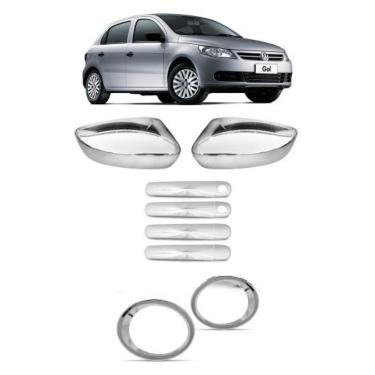 Imagem de Kit Aplique Cromado Maçaneta Retrovisor Milha Volkswagen Gol G5 2008 à 2012