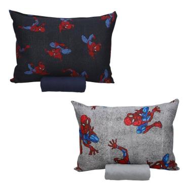 Imagem de Kit 2 Jogos Cama 100% Algodão Spider Homem Aranha Solteiro