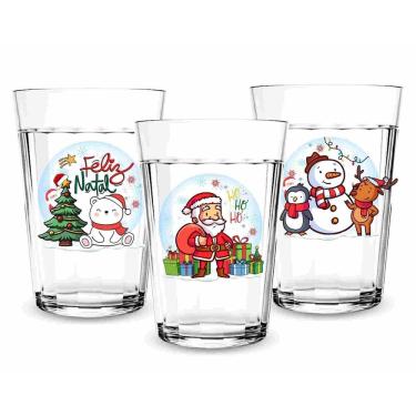 Imagem de Kit 3 Copos Americanos 190Ml Personalizado Natal Decorativo