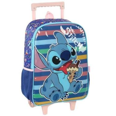Imagem de Mochila Escolar de Rodinhas STITCH Luxcel Azul
