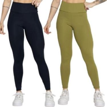 Imagem de KIT 2 Calça Legging Smart Serra e Mar Cós Alto Roupa Para Treino Academia Moda Fitness Musculação-Feminino