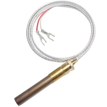 Imagem de KOIUETUA Gerador termopilha Q313A 750 milivolts de 91.4 cm com substituição de cabos para aquecedor de água a gás/fogão/churrasqueira/lareira/fritadeira/forno (alumínio de 91 cm)