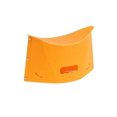 Imagem de jiajiubai Banqueta dobrável, multifuncional, portátil, portátil, de plástico, cesta portátil (amarelo)