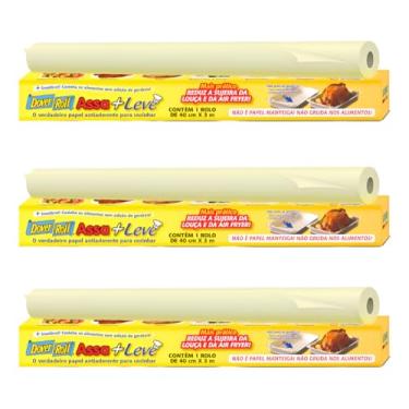 Imagem de Papel Dover Assa+leve Antiaderente 40cm X 3m - Kit Com 3 Un