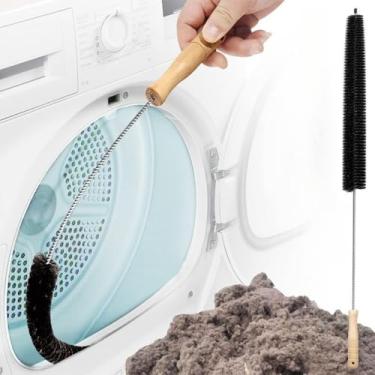 Imagem de 1 kit de limpeza de ventilação para secador, escova de fiapos para secadora de roupas, escova de vácuo flexível longa