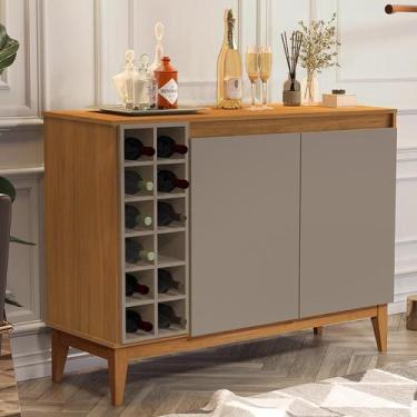 Imagem de Aparador Buffet Adega Monaco 2 Portas e Pés Madeira Maciça - BASOTO BR