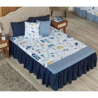 Imagem de Kit Colcha Cobre Leito Casal 7 Peças Estampas Infantil Meninos Meninas