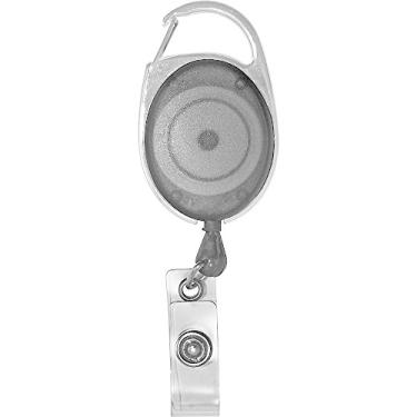 Imagem de ADVANTUS Carretel de cartão de identificação retrátil estilo mosquetão, estende 76 cm, pacote com 12, cor fumê (75551)