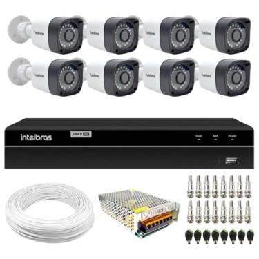 Imagem de Kit 08 Câmeras Tudo Forte Bullet Full HD 1080p Visão Noturna 20M IP66 + DVR Intelbras MHDX 1308 8 Canais Multi HD