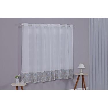 Imagem de Cortina Quarto Infantil e Bebê Algodão Com Barrado Estampado Decorativ