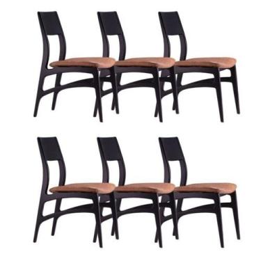 Imagem de Conjunto 6 Cadeiras Madeira Maciça Alento - Elegance Decor