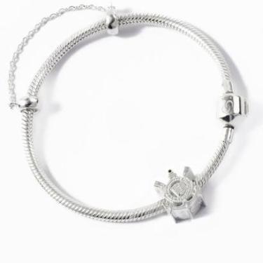 Imagem de Berloque Corinthians Escudo em Prata 925 + Pulseira Tamanho:17 cm-Unissex