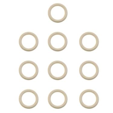 Imagem de DGZZI 10 peças de anel de madeira de tecido inacabado 70 x 10 mm anel de cortina faça você mesmo conector de pingente feito à mão para artesanato cabides de plantas, sinos de vento, guirlandas de