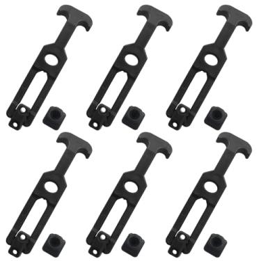 Imagem de Unlorspy 6 travas flexíveis de borracha com alça em T, trava de ferrolho preta de 15 cm para caixa de ferramentas, barco e refrigerador