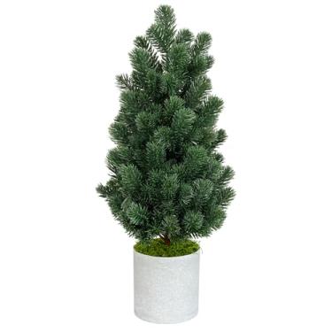 Imagem de Árvore de Natal artificial | Pinheiro nobre de mesa pequeno de 38 cm inclui vaso para mesa, mesa, decoração de Natal em casa