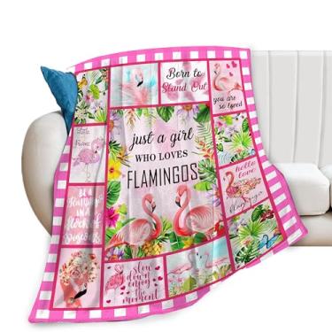 Imagem de SweetFox Cobertor Just A Girl Who Loves Flamingos, decoração de flamingo, presentes para meninas, meninos, amantes, super quente, macio, flanela, cobertores para crianças, adultos, homens, mulheres
