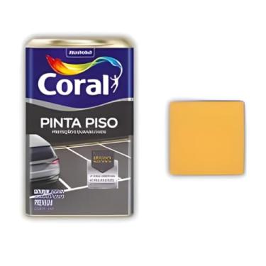 Imagem de Kit Tinta Coralpiso 3.600Ml Amarelo Demarcacao Com Trincha 1 1/2 Polegadas Sintético Branco